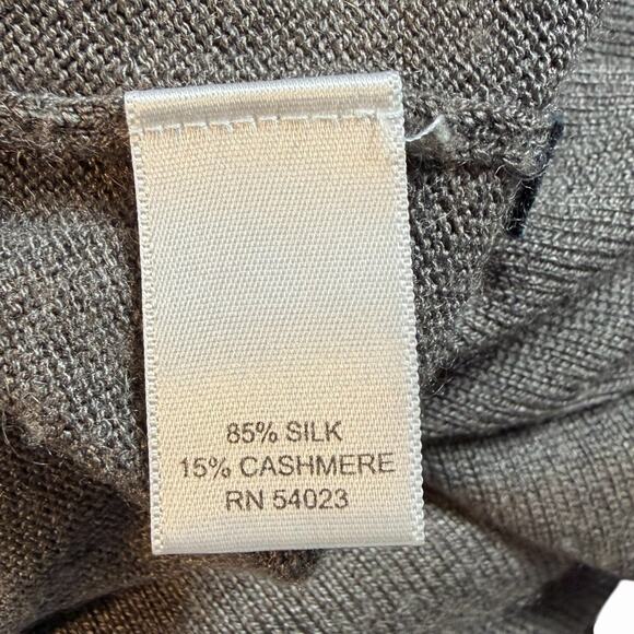 MENS BANANA REPUBLIC ARGYLE SWEATER GRANDPA DAD GRAY SILK CASHMERE BLEND SIZE XL - Picture 6 of 7